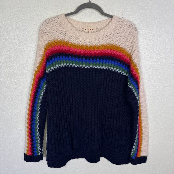 XiRENA Sweaters - Xirena Sweater Womens Small Apres Ski Snow Bird Stripe Chunky Knit Alpaca Blend